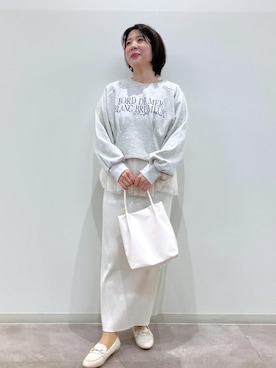 「スエット」｜「アイテム（ローファー）」を使った、ゆんさん（レディース・155cm）の春コーディネート