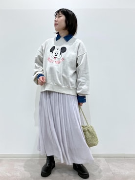 「ROPÉ PICNIC」｜「アイテム（スウェット）」を使った、ゆんさん（レディース・155cm）の秋コーディネート