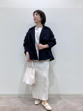 「スエット」｜「アイテム（トレンチコート）」を使った、ゆんさん（レディース・155cm）の春コーディネート