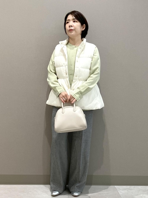 セール】【GREEN DOWN/グリーンダウン】ペプラムダウンベスト（ダウン