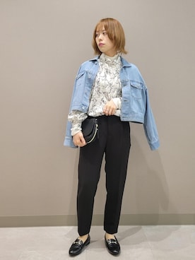 「タートル」｜「アイテム（デニムジャケット）」を使った、daさん（レディース・162cm）の春コーディネート