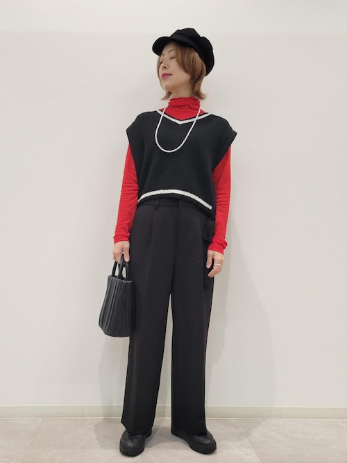 セール】ブークレーライン入りサイドリボンレイヤードベスト（ベスト