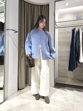 「アイテム（ノーカラージャケット）」を使った、na_915gさん（レディース・166cm）の秋コーディネート