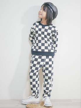 「GU（ジーユー）のアイテム（ハンチング/ベレー帽）」を使った、sachiさん（キッズ・110cm）の夏コーディネート