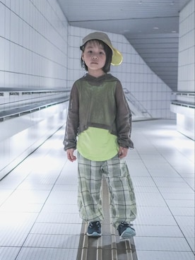 「FABRIQ REPORT（ファブリックレポート）のアイテム」を使った、sachiさん（キッズ・110cm）の夏コーディネート