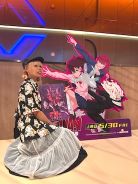 「淘寶のアイテム（帽子）」を使った、LOさん（レディース・167cm）の夏コーディネート