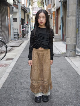 「アイテム（トップス）」を使った、sioさん（キッズ・124cm）の秋コーディネート