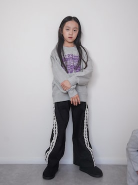 「devirock（デビロック）のアイテム（パンツ）」を使った、sioさん（キッズ・125cm）の冬コーディネート