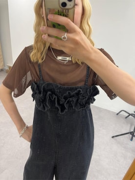 「大人ガーリー」｜「アイテム（オールインワン・サロペット）」を使った、yukaさん（レディース・160cm）の夏コーディネート