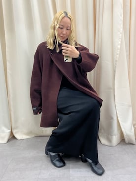 「アイテム（その他アウター、レッド系）」を使った、yukaさん（レディース・160cm）の秋コーディネート