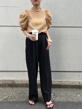 「160cm」｜「アイテム（スラックス）」を使った、yukaさん（レディース・160cm）の夏コーディネート
