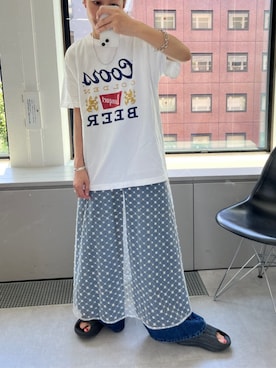 「Omekashi（オメカシ）のアイテム」を使った、yukaさん（レディース・160cm）の夏コーディネート