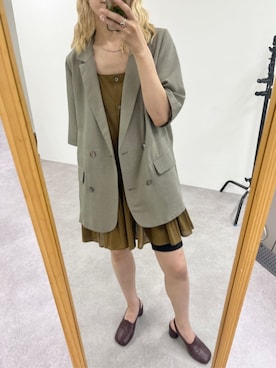 「チュニック」｜「アイテム（ジャケット/アウター）」を使った、yukaさん（レディース・160cm）の夏コーディネート