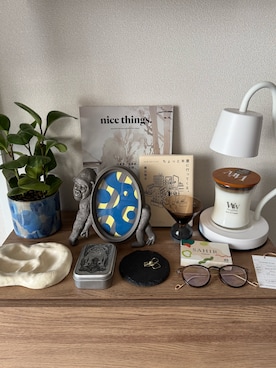 「SAHIR（サヒール）の【SAHIR サヒール】Candle warmer flexible　キャンドルウォーマー フレキシブル（キャンドル、ホワイト系）」を使った、akaneさん（レディース・164cm）の春コーディネート