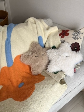 「SAHIR（サヒール）の【SAHIR サヒール】Mochimochi blanket　M　ブランケット（ブランケット、ホワイト系）」を使った、akaneさん（レディース・164cm）の春コーディネート