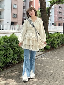 jane marple  ベロアレースパーカー ベロアレースパーカー×ワイドパンツセットアップ[ru1457] | レディース