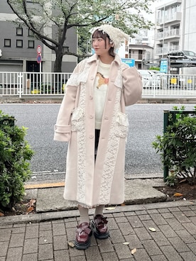 「アイテム（チェスターコート）」を使った、seinaさん（レディース・153cm）の秋コーディネート