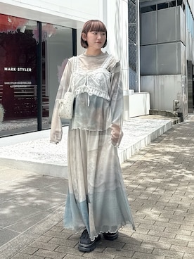 「ビスチェコーデ」｜「アイテム（スカート）」を使った、seinaさん（レディース・153cm）の夏コーディネート