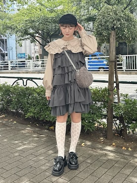 「ブラウスコーデ」｜「アイテム（ローファー）」を使った、seinaさん（レディース・153cm）の夏コーディネート