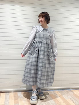 「シア―ブラウス」｜「アイテム（ワンピース/ドレス）」を使った、seinaさん（レディース・153cm）の夏コーディネート