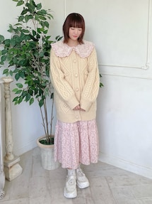 ぽこぽこお花ニットカーディガン｜メリージェニー（merry jenny