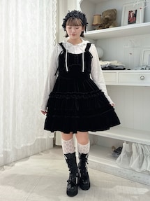 コルセットベロアフレアミニワンピース｜メリージェニー（merry jenny