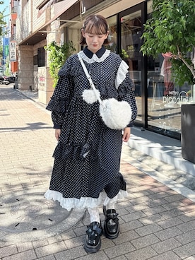 「ドットワンピ」｜seinaさん（レディース・153cm）の秋コーディネート