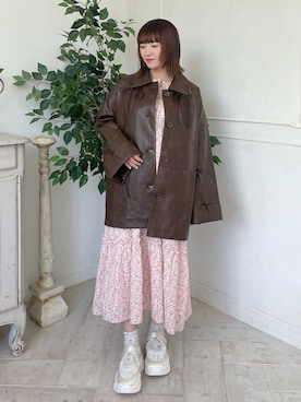 「merry jenny（メリージェニー）のアイテム（ブルゾン）」を使った、seinaさん（レディース・153cm）の秋コーディネート