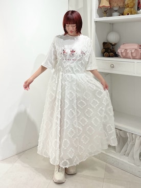 「merry jenny（メリージェニー）のアイテム（ジャンパースカート）」を使った、seinaさん（レディース・153cm）の夏コーディネート