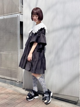 「アイテム（付け襟）」を使った、seinaさん（レディース・153cm）の春コーディネート