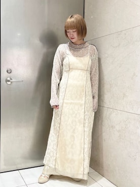 「merry jenny（メリージェニー）の箔グログランベルトシューズ（パンプス）」を使った、seinaさん（レディース・153cm）の秋コーディネート