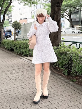 「merry jenny（メリージェニー）のアイテム（ニットキャップ/ビーニー）」を使った、seinaさん（レディース・153cm）の夏コーディネート