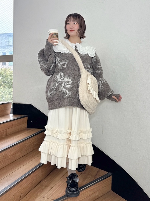 ribbon jacquard knit cardigan（カーディガン/ボレロ）｜merry jenny