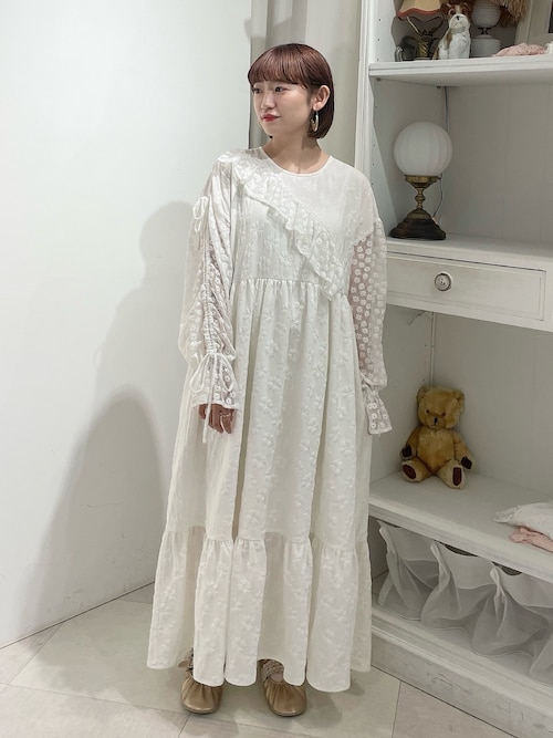 セール】flowerドロストスリーブワンピース（ワンピース）｜merry