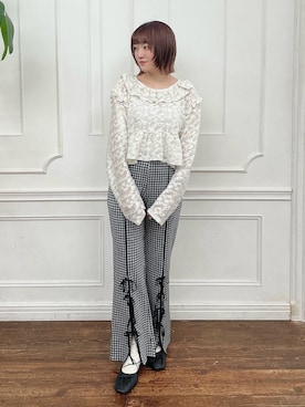 「ショート丈トップス」｜「アイテム（バレエシューズ）」を使った、seinaさん（レディース・153cm）の夏コーディネート