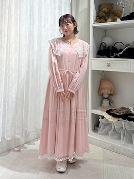 「アイテム（ワンピース、ピンク系）」を使った、seinaさん（レディース・153cm）の秋コーディネート