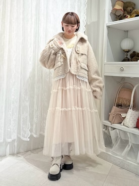 「merry jenny（メリージェニー）のアイテム（ダッフルコート）」を使った、seinaさん（レディース・153cm）の夏コーディネート