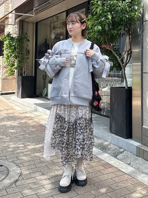 merry jenny flowerイレギュラーヘムミディアムスカート merry jenny スカート floralイレギュラーヘムミディスカート