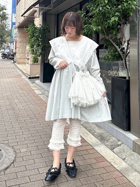 「アイテム（バレエシューズ）」を使った、seinaさん（レディース・153cm）の秋コーディネート