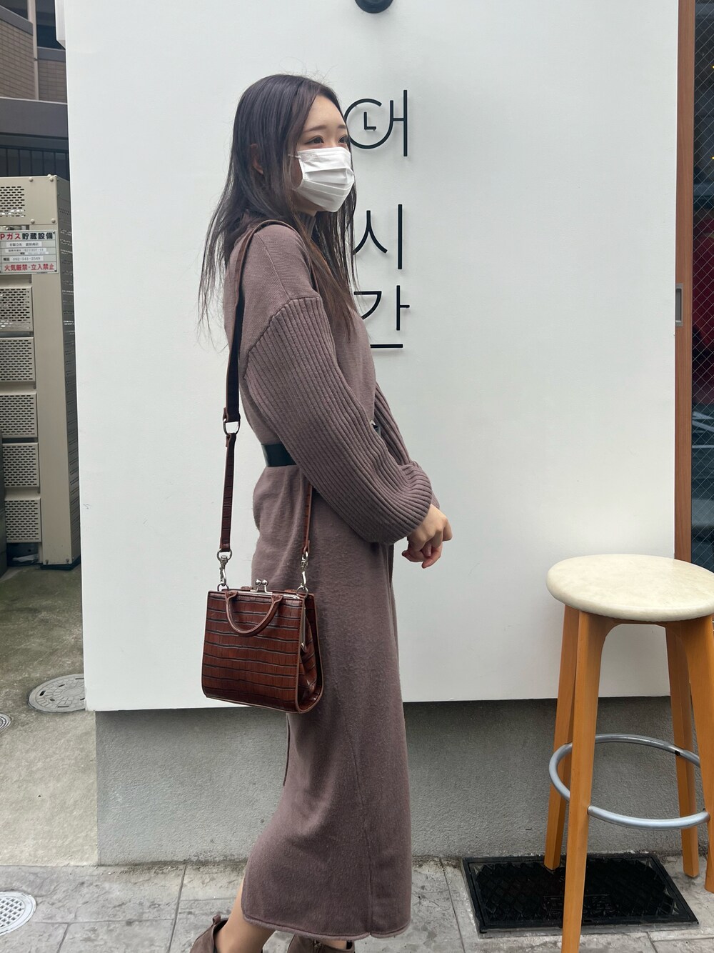 「冬コーデ、高身長コーデ、キレイめ、高身長女子」｜「ZOZOのアイテム（ワンピース、ブラウン系）」を使った、yさん（レディース・167cm）の夏コーディネートの1枚目の写真