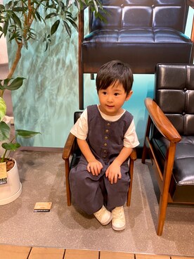 「CONVERSE（コンバース）のconverse コンバース CHILD ALL STAR N Z HI キッズスニーカー(チャイルドオールスターNZHI)（スニーカー、ホワイト系）」を使った、sosukeさん（キッズ・110cm）の秋コーディネート