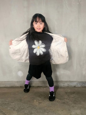 「p.premier（ピードットプルミエ）のアイテム」を使った、MANOAさん（キッズ・110cm）の冬コーディネート