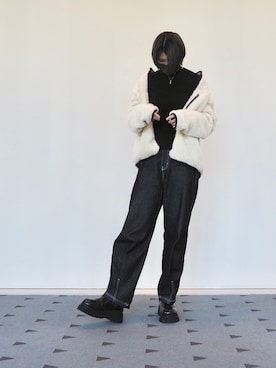 「UNIQLO（ユニクロ）のエクストラファインメリノリブタートルネックセーター（長袖）（ニット/セーター）」を使った、kouxxyさん（レディース・169cm）の秋コーディネート