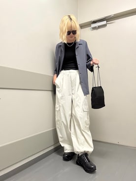 「tk.TAKEO KIKUCHI（ティーケータケオキクチ）のアイテム（アクセサリー）」を使った、hamada miyuさん（レディース・162cm）の夏コーディネート