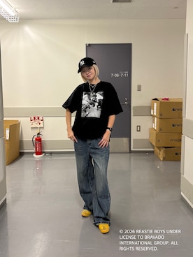 「tk.TAKEO KIKUCHI（ティーケータケオキクチ）のアイテム（パンツ）」を使った、hamada miyuさん（レディース・162cm）の夏コーディネート