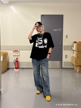 「tk.TAKEO KIKUCHI（ティーケータケオキクチ）のアイテム（パンツ）」を使った、hamada miyuさん（レディース・162cm）の夏コーディネート