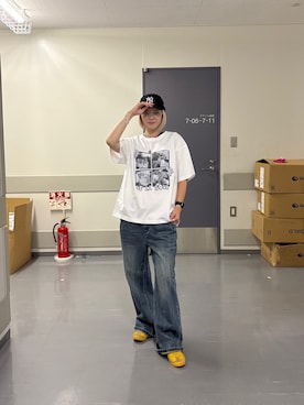 「tk.TAKEO KIKUCHI（ティーケータケオキクチ）のアイテム（パンツ）」を使った、hamada miyuさん（レディース・162cm）の夏コーディネート