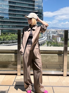 「tk.TAKEO KIKUCHI（ティーケータケオキクチ）のアイテム」を使った、hamada miyuさん（レディース・162cm）の夏コーディネート