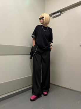 「tk.TAKEO KIKUCHI（ティーケータケオキクチ）のアイテム（アクセサリー）」を使った、hamada miyuさん（レディース・162cm）の夏コーディネート
