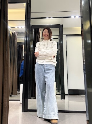 「LEPSIM(レプシィム)のバギーデニムパンツ 105082(デニムパンツ)」を使った、toshikoshiさん(レディース・160cm)の春コーディネート